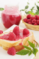 loaf with raspberry jam