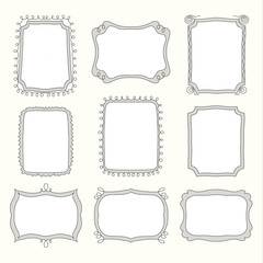 Set of doodle frames and different elements