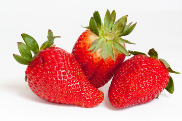 Fraises  sur fond blanc