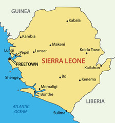 Republic of Sierra Leone - vector map - 63089766