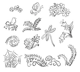 elements of nature - vector illustration