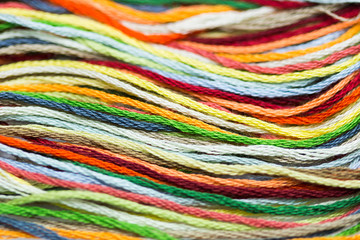 Multicolor sewing threads texture