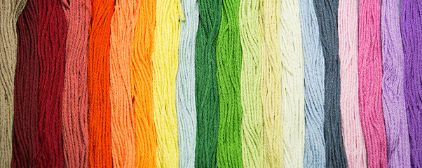 Multicolor sewing threads texture - 63090160