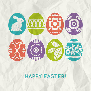 paper background with  colour easter eggs, vector