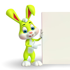 cute easter bunny with sign