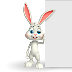 cute easter bunny with sign