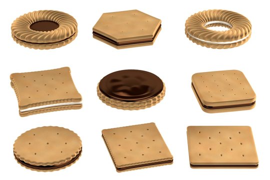 realistic 3d render of biscuits
