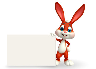 Obraz na płótnie Canvas Cute Easter Bunny with sign