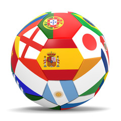 3D render of soccer football with drop shadow 