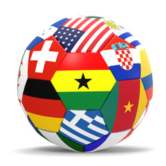 3D render of soccer football with drop shadow 