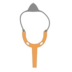 cartoon image of hand catapult