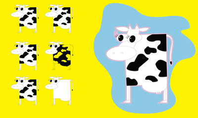 Cow on yellow screen