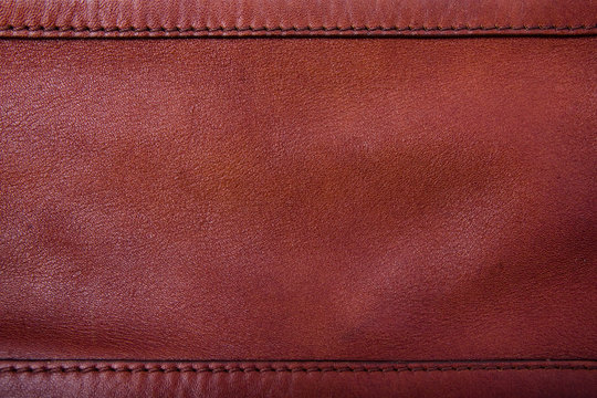 Brown leather texture with seam