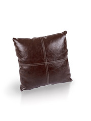 Obraz premium dark brown leather cushion