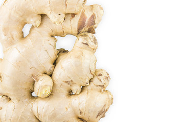Fresh ginger isolated on white background