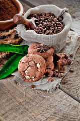 Chocolate chip cookies and coffee