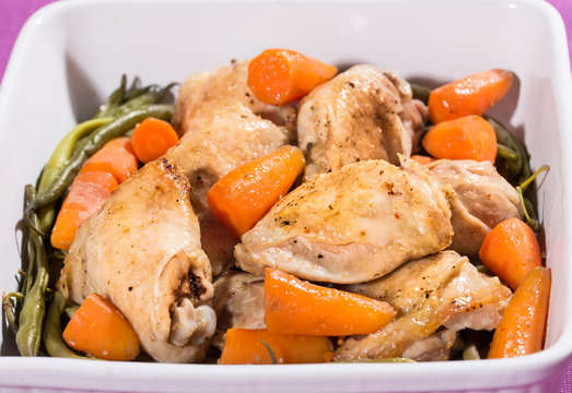 Roasted chicken in food try