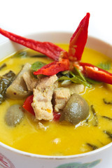 Green curry with pork, Thai food.