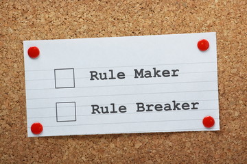 Rule Maker or Rule Breaker Tick Boxes