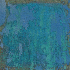 blue 3d abstract grunge paint layer wall