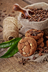 Chocolate chip cookies and coffee