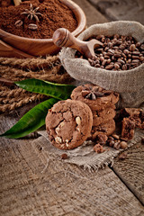 Chocolate chip cookies and coffee