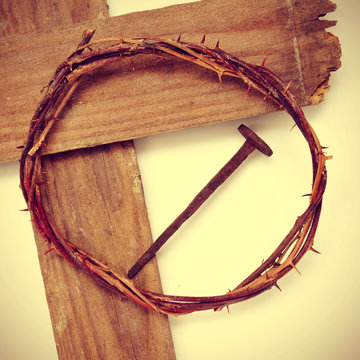 the Jesus Christ crown of thorns and the Holy Cross