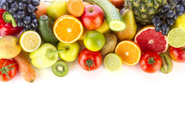 A pile of fresh, healthy fruits and vegetables