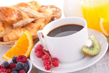 coffee cup and croissant