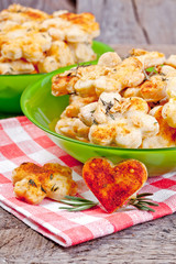 Homemade cookies with cheese and herbs