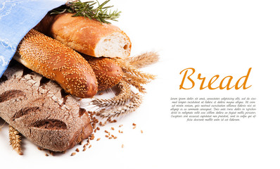 Different types of bread with space for text