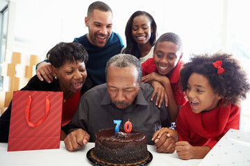 Family Celebrating 70th Birthday Together