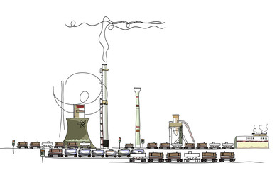 Industrial illustration. City collection