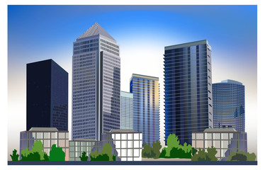 Fototapeta premium City collection, City background with modern buildings