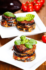 Parmigiana di melanzane: baked eggplant - italy, sicily cousine-