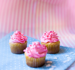 three delicious little cupcakes