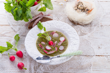 Green radish soup