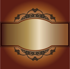 vintage frame on a brown background