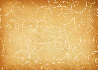Antique background with whimsical swirls.