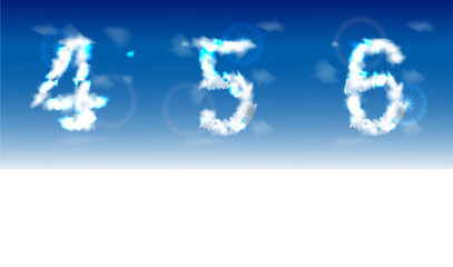 Naklejka premium Alphabet made of clouds 
