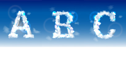 Alphabet made of clouds 