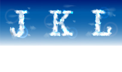 Alphabet made of clouds 