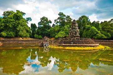 Ancient buddhist khmer temple in Angkor Wat, Cambodia. Neak Pean
