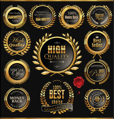 Premium quality gold and gray medallion with laurel wreath