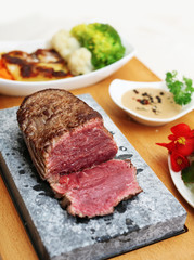 Viande sur ardoise