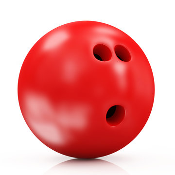 Red Bowling Ball isolated on white background