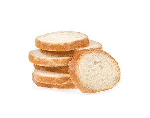 Sliced bread isolated on white background.