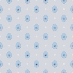 Seamless pattern with Easter eggs in blue