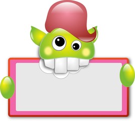 Funny monster bites label