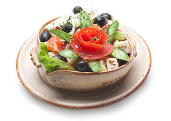 Greek salad in plate
